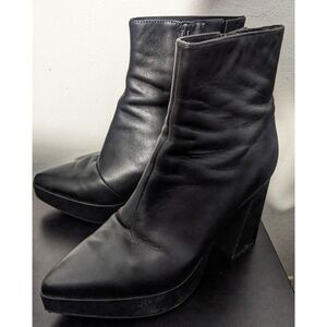 Jeffery Campbell Platform Black Leather Ankle Boots US 8.5